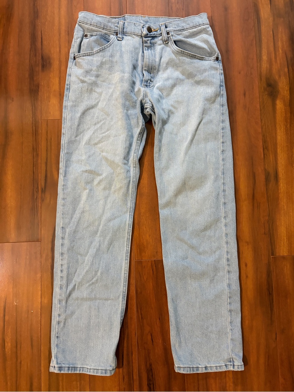 Wrangler Light Wash Straight Leg Men's Jeans